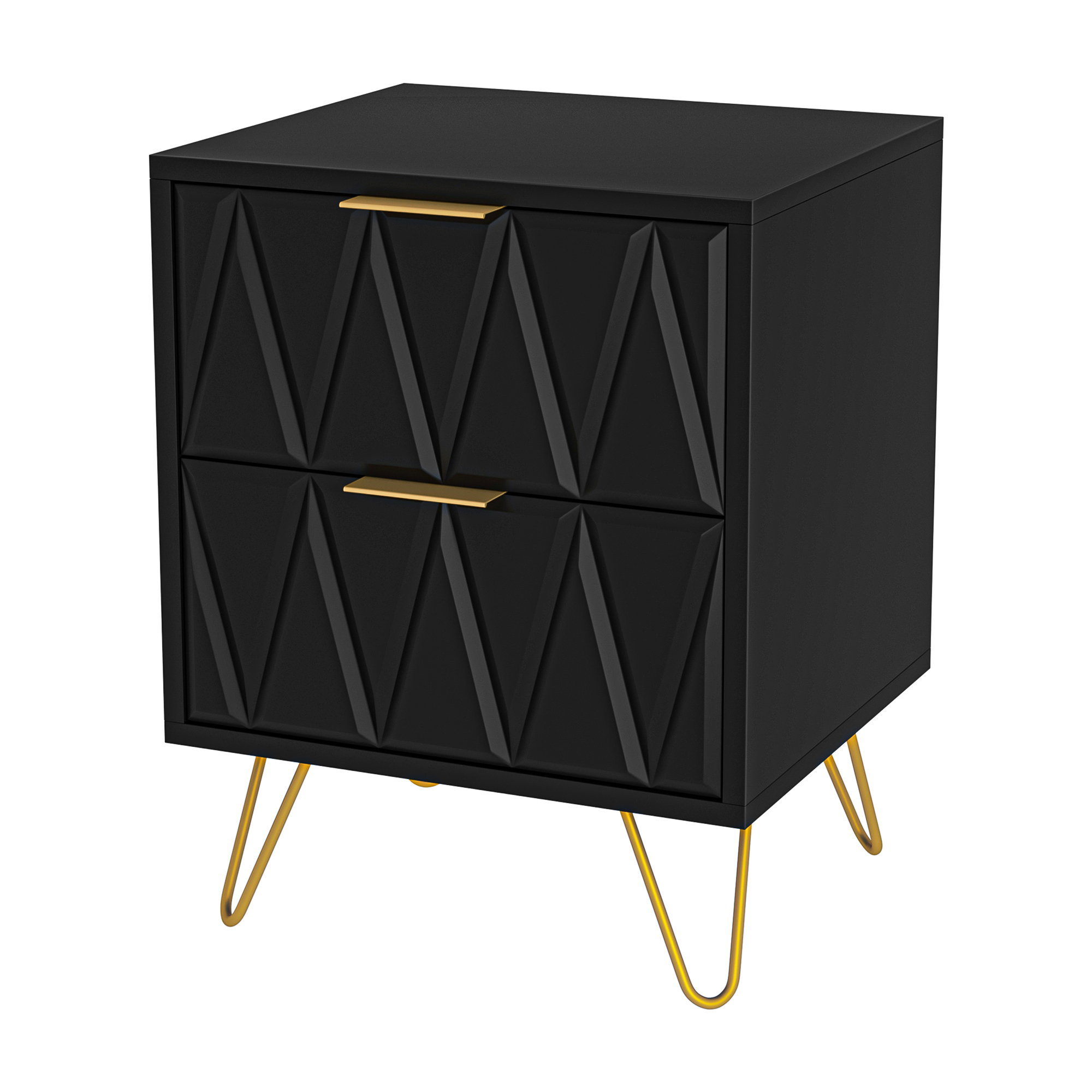 Spaco Nightstand with Drawers Bedside Tables Bedroom Nightstand, Black