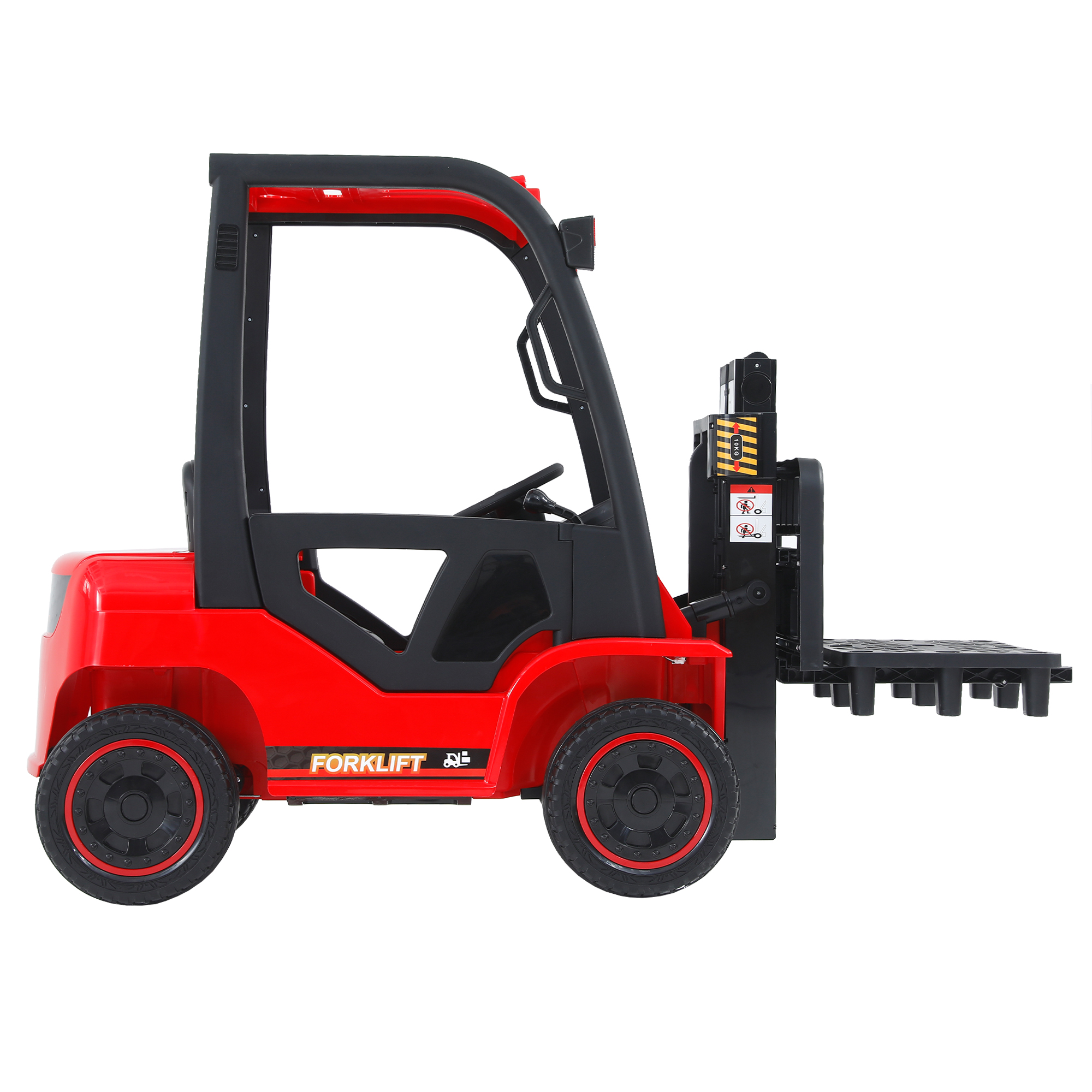 CIPACHO 12V Battery Powered Vehicle, Electric Frame Lifting Rod Electricforklift Toy, 3 Speeds Kids Ride On Car with Parent Remote Control, Bluetooth, Red