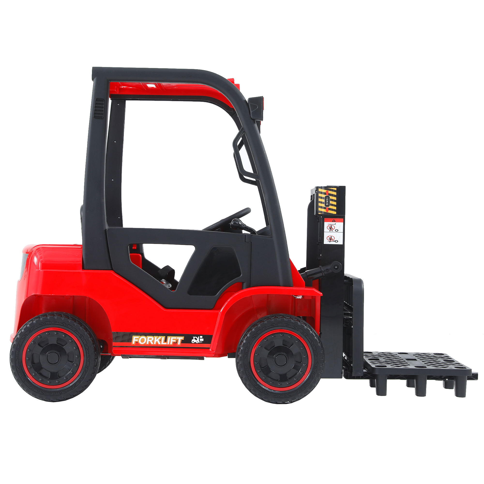 CIPACHO 12V Electric Ride-On Car, Battery Powered Vehicle Frame Lifting Rod Electricforklift Toy with 3 speeds, Parent Remote Control, Red