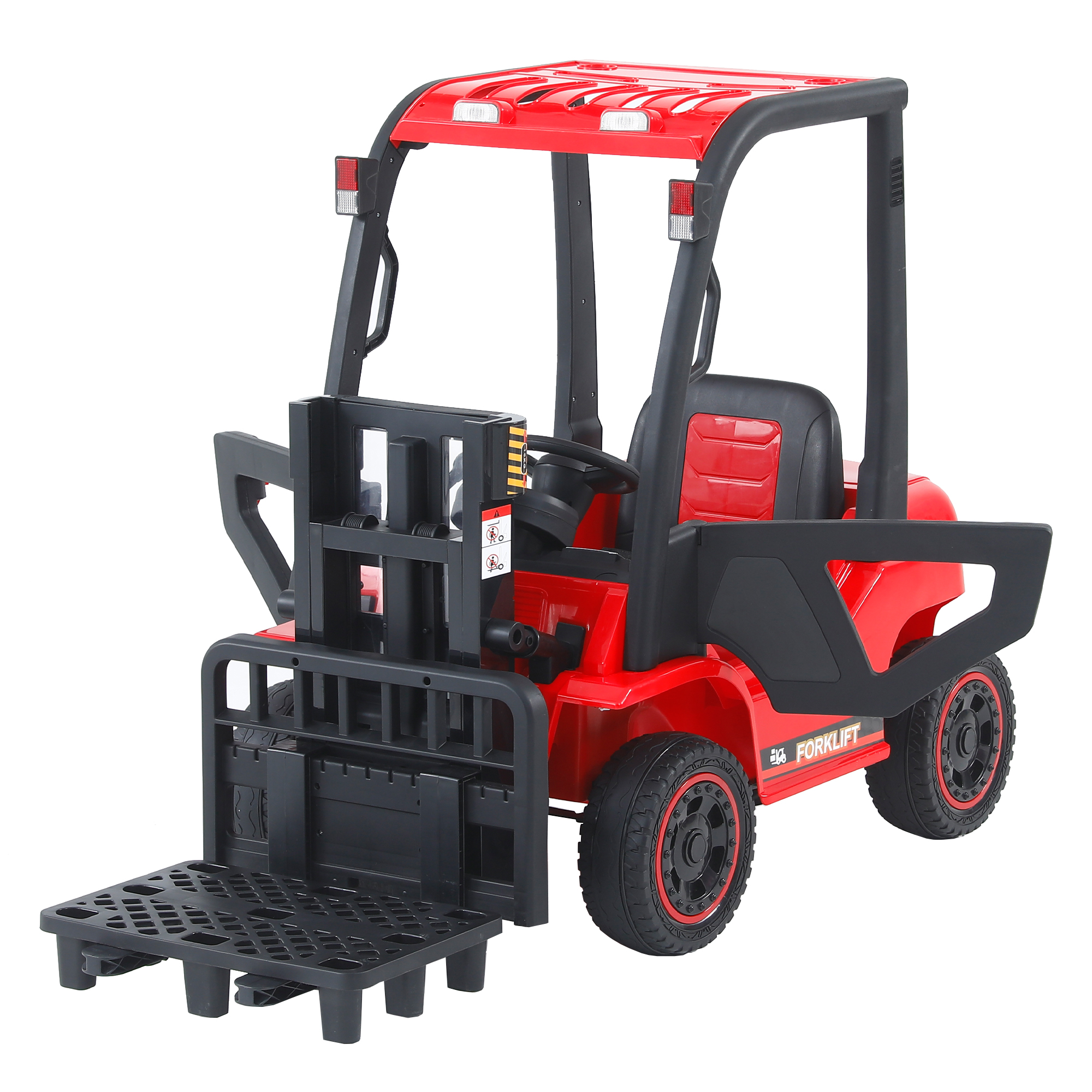 CIPACHO 12V Electric Ride-On Car, Battery Powered Vehicle Frame Lifting Rod Electricforklift Toy with 3 speeds, Parent Remote Control, Red