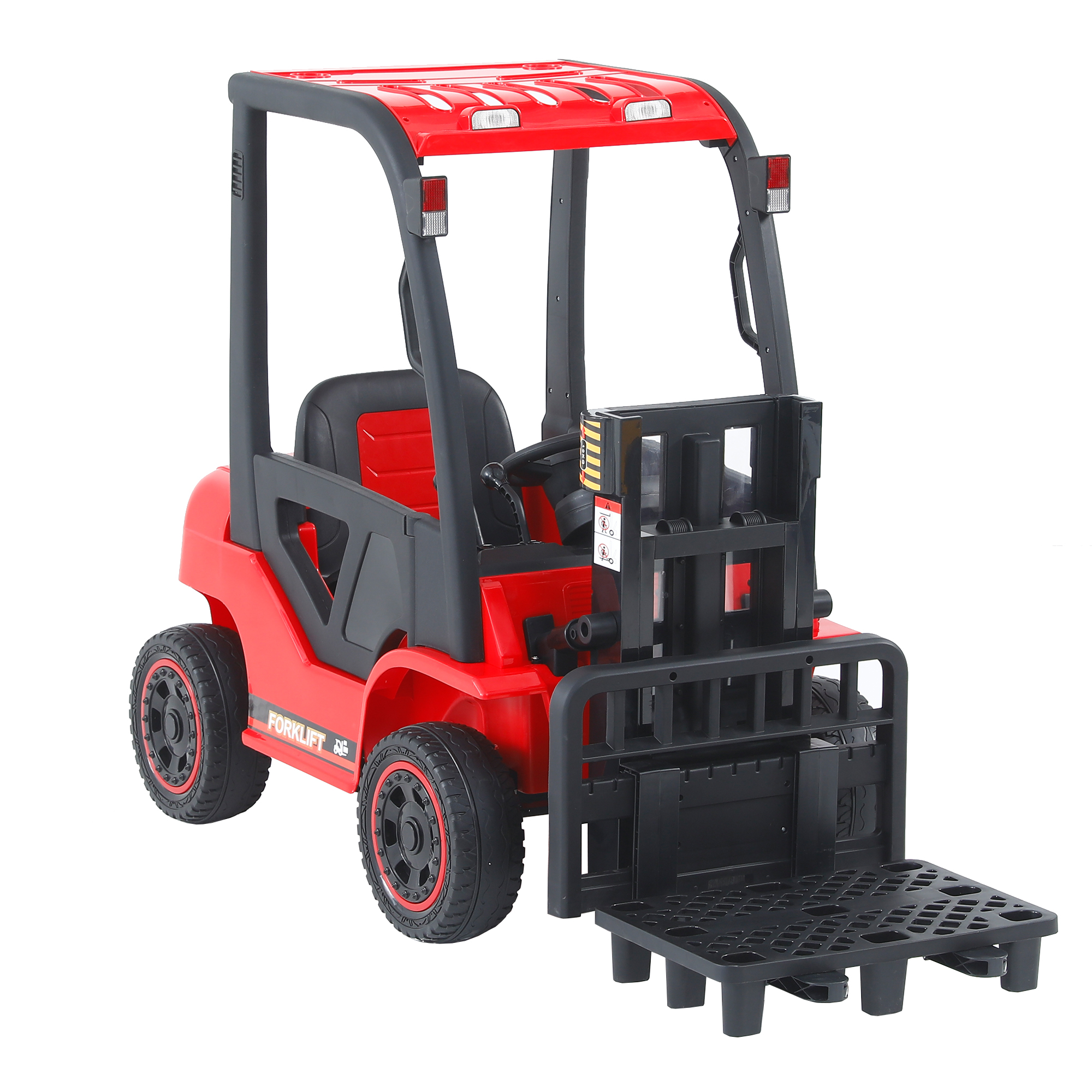 CIPACHO 12V Battery Powered Vehicle, Electric Frame Lifting Rod Electricforklift Toy, 3 Speeds Kids Ride On Car with Parent Remote Control, Bluetooth, Red