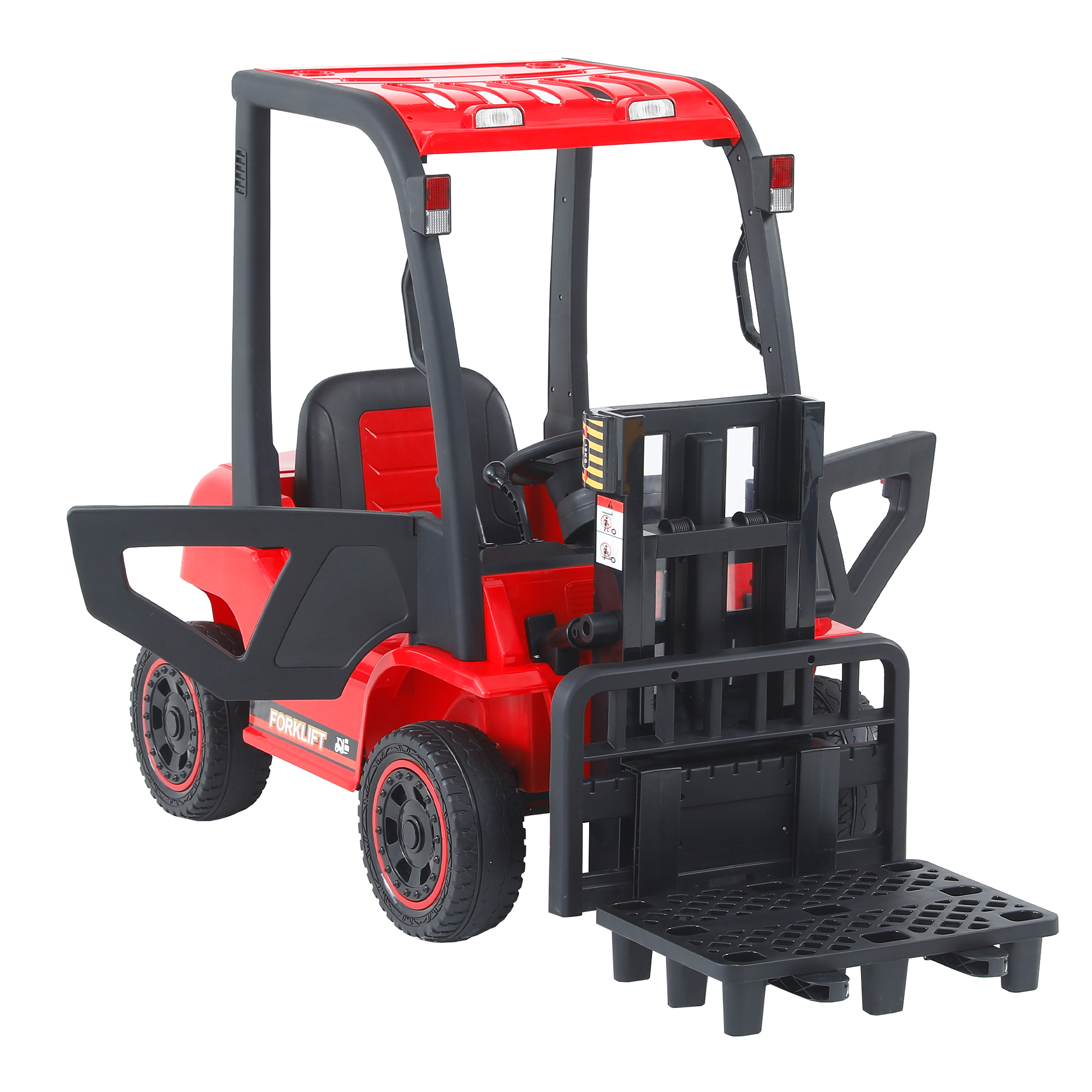 CIPACHO 12V Battery Powered Vehicle, Electric Frame Lifting Rod Electricforklift Toy, 3 Speeds Kids Ride On Car with Parent Remote Control, Bluetooth, Red