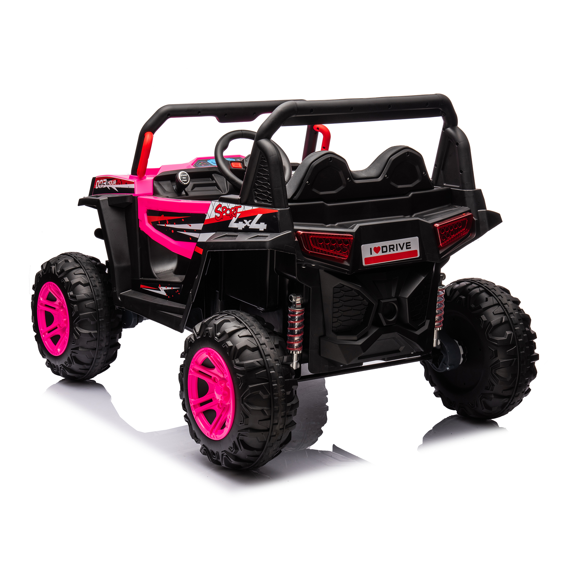 CIPACHO 12V Powered Ride Ons for Kids, 4 Wheel Drive Electric Buggy Car with 2.4G R/C, Seat Belt Four Wheel Absorber, Pink