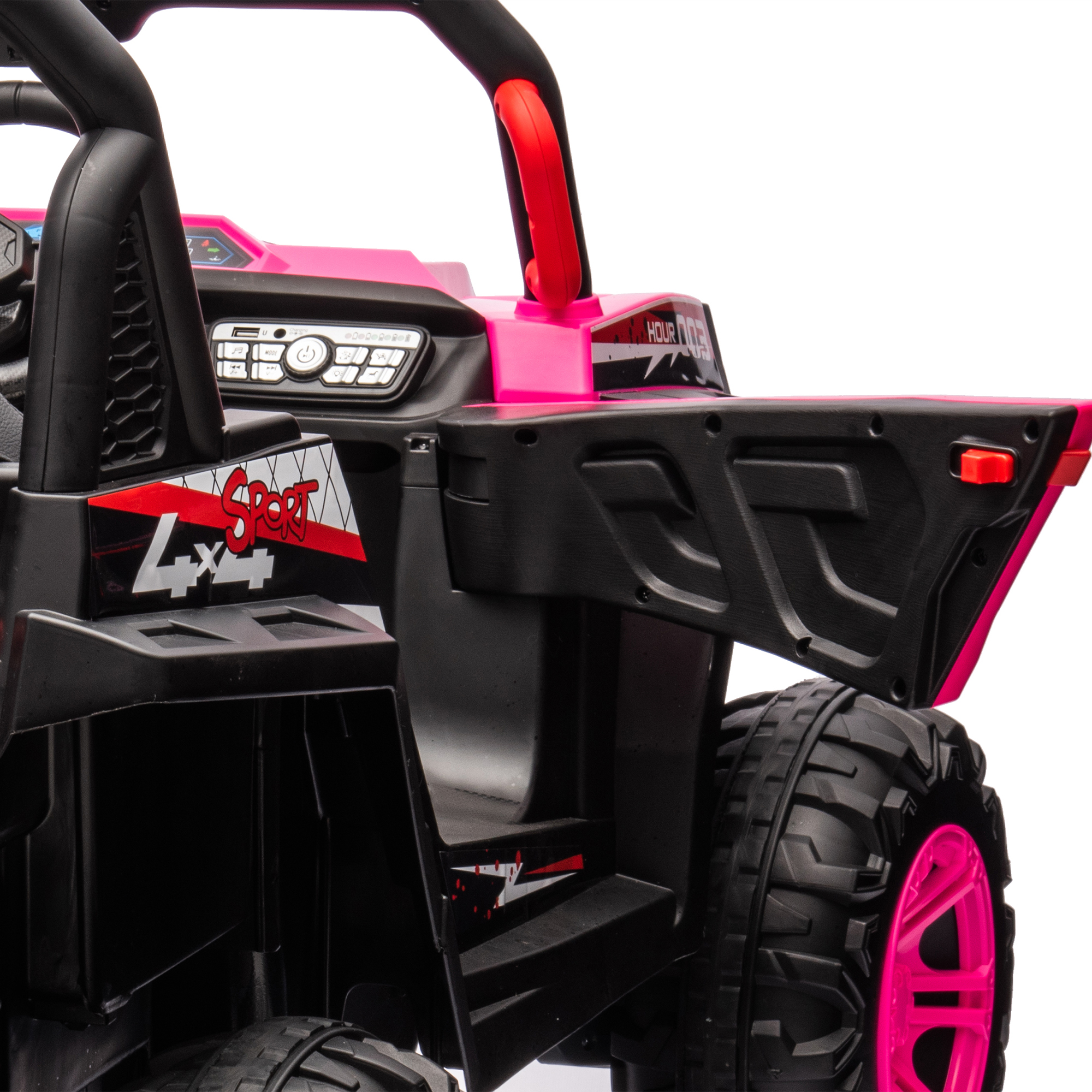 CIPACHO 12V Powered Ride Ons for Kids, 4 Wheel Drive Electric Buggy Car with 2.4G R/C, Seat Belt Four Wheel Absorber, Pink