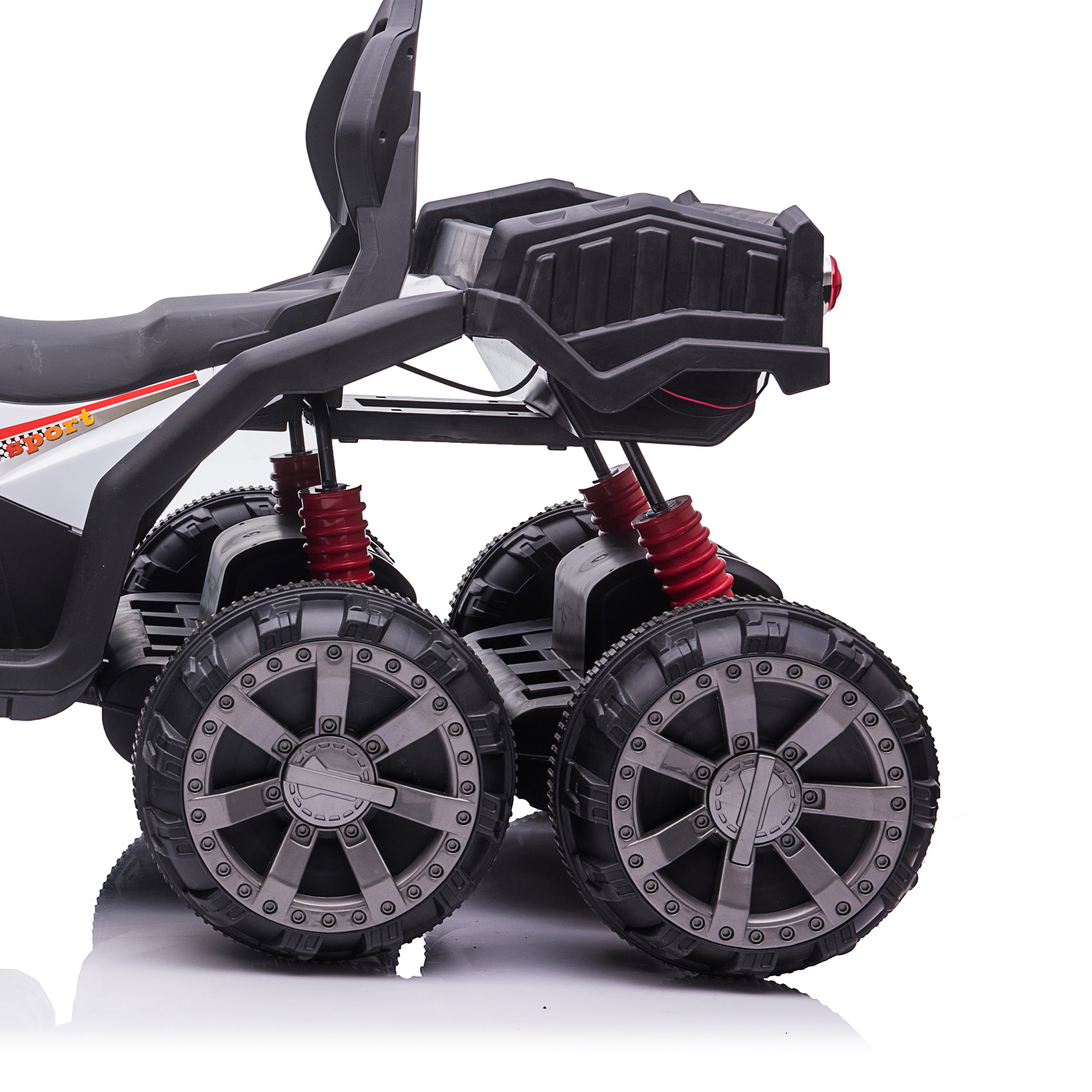 CIPACHO 24V Kids Ride-On ATV, 6-Wheeler Electric Car Toy with Treaded Tires, LED Headlights, Radio, Black