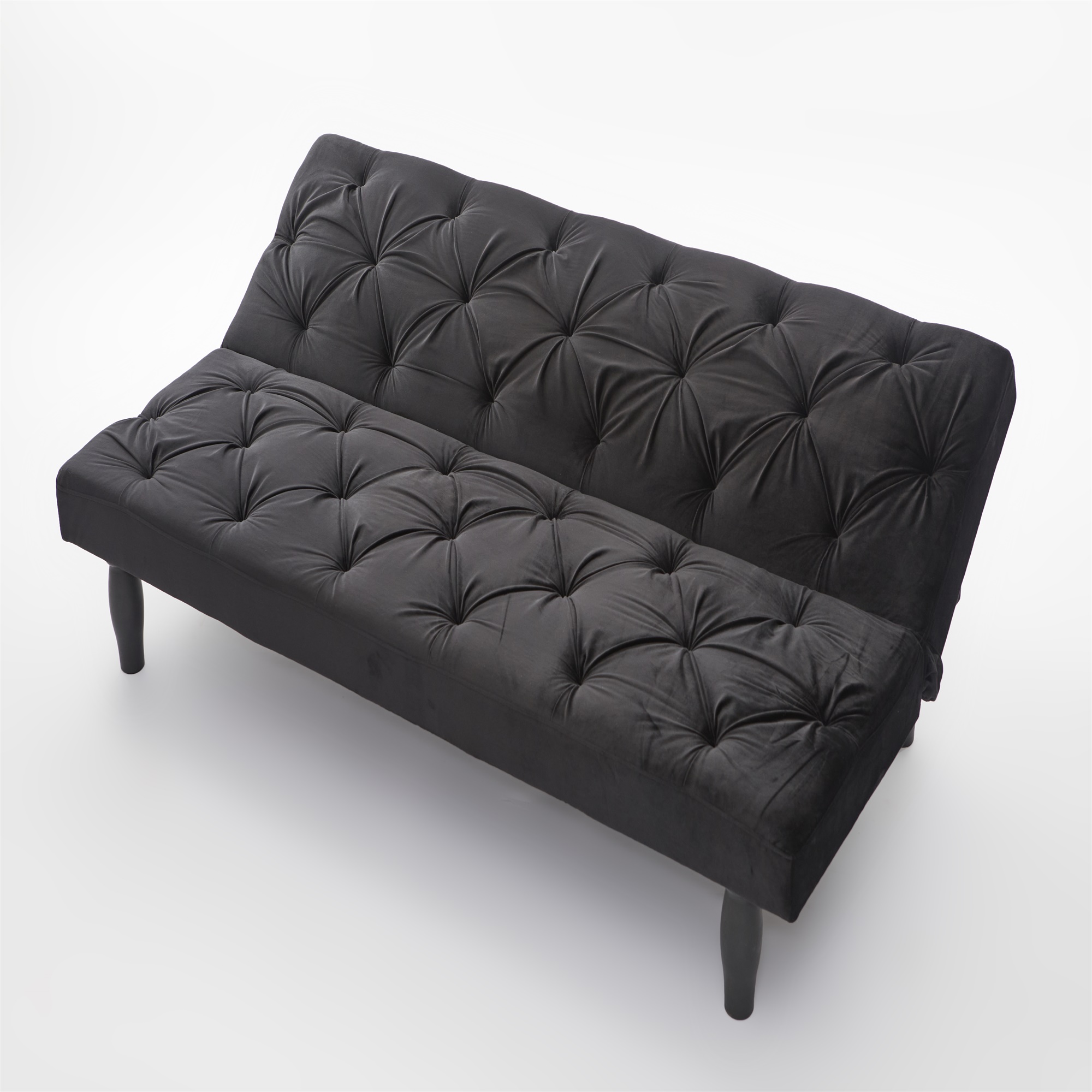 Canddidliike Sofa Converts to Sofa Bed Velvet Sofa Bed for Family Living Room, Apartment, Bedroom, Black