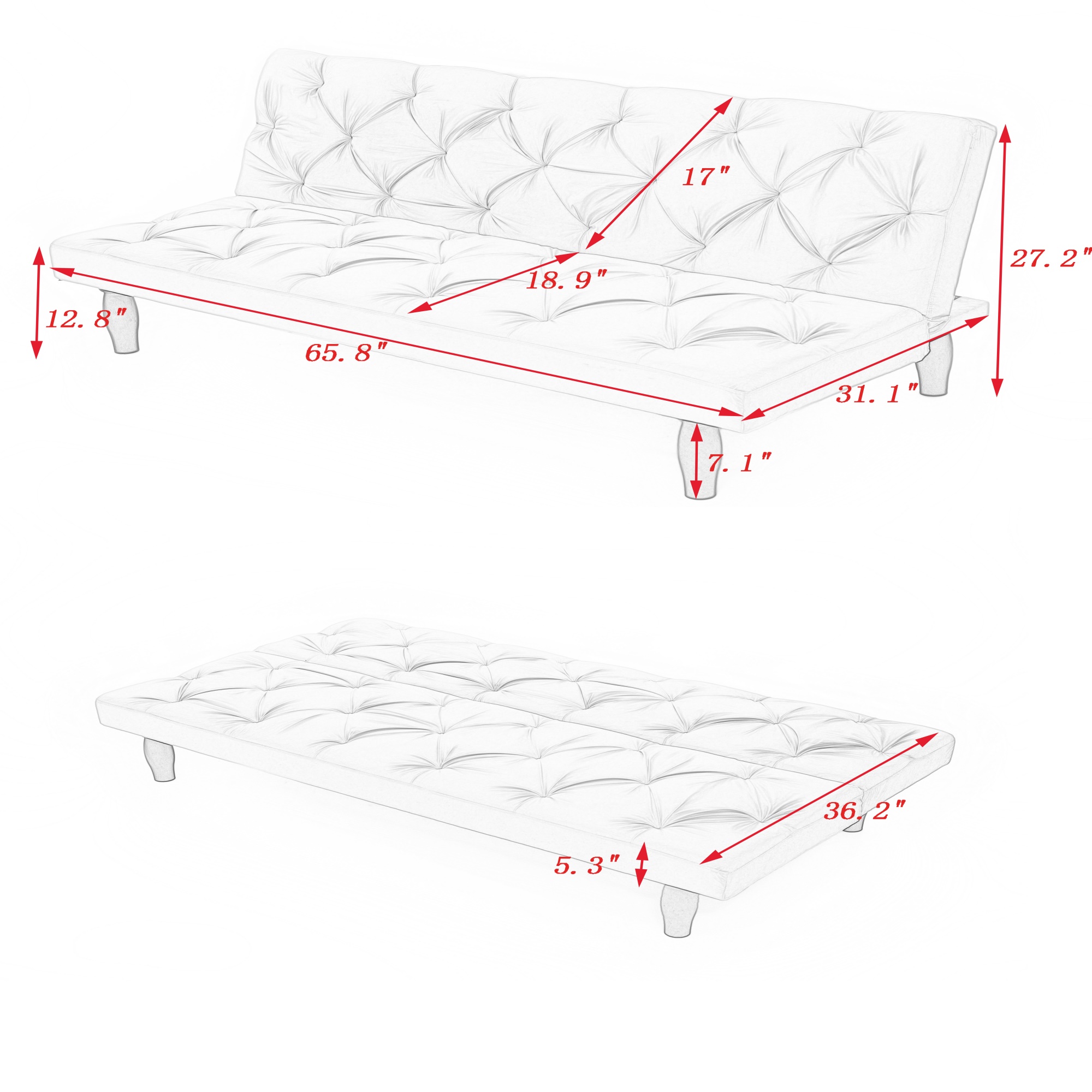 Canddidliike Sofa Converts to Sofa Bed Velvet Sofa Bed for Family Living Room, Apartment, Bedroom, Green