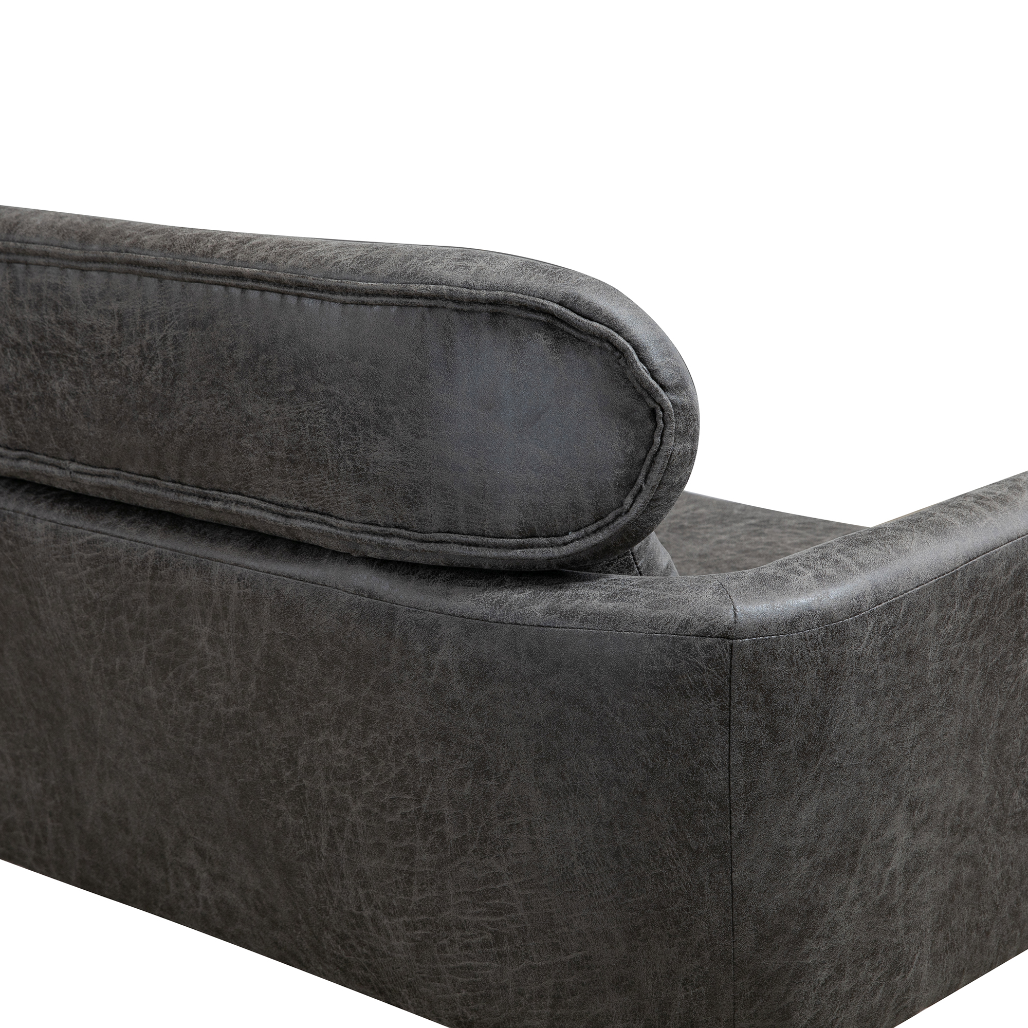 Canddidliike Classical Small Sofa， Two-Seater Sofa With 2 Throw Pillows ，Black Metal Legs for Small Space Office Studio ，Apartment and Bedroom，Valley Gray Bronzing Suede