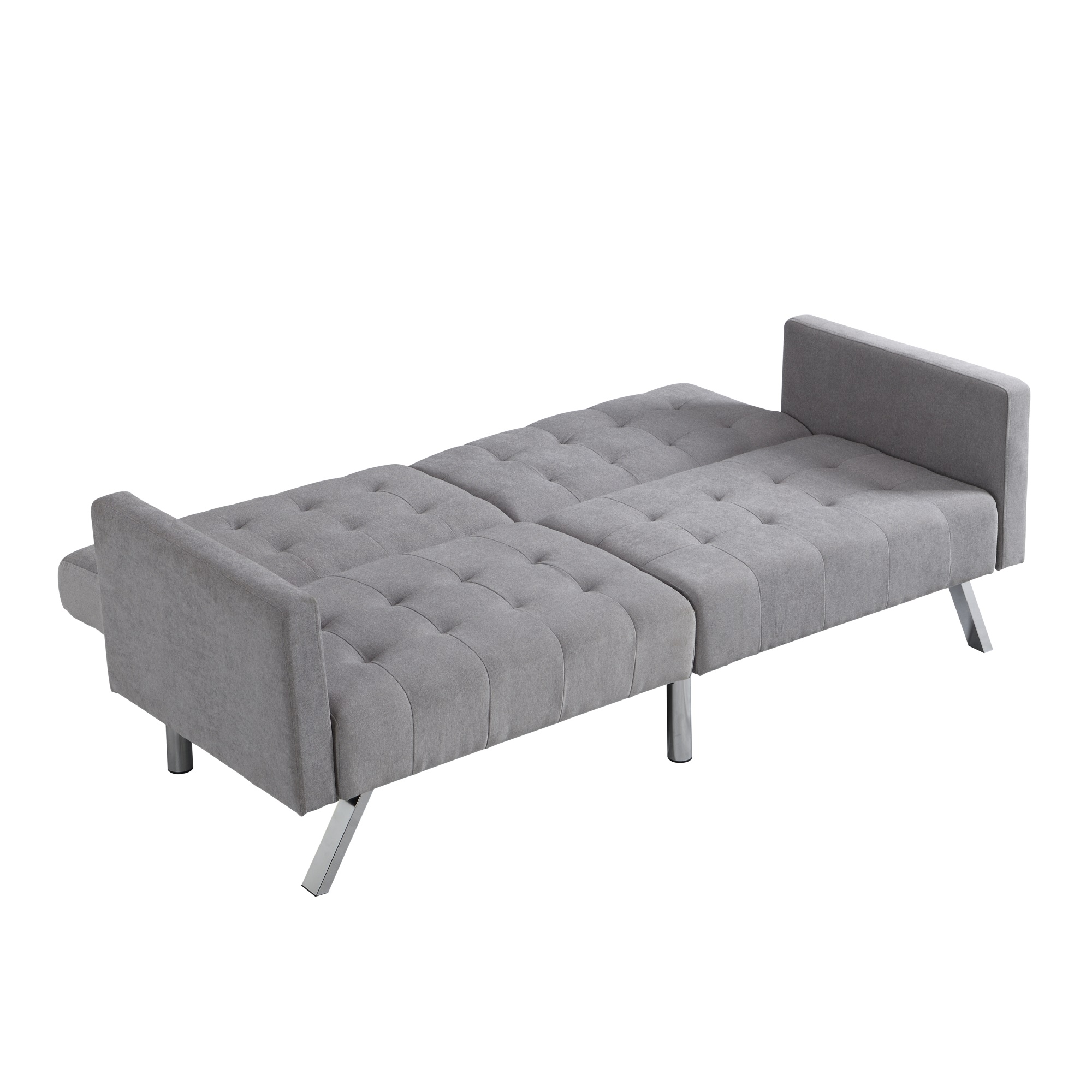 Canddidliike Sofa Bed Convertible Folding ，Couch Sleeper Sofa Armrests ， Living Room ，Bedroom Apartment and Reading Room，Light Grey